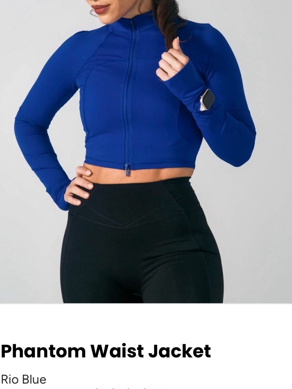 Buffbunny Phantom Waist Jacket - Rio Blue Women’s Zip-Front Crop Top